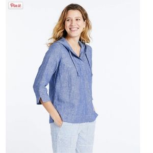 EUC L.L. Bean Premium Washable Linen Hoodie
